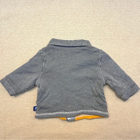 Miniville Playette Navy Striped Baby Kids Patch Jacket Blazer 3M - Picture 4 of 4